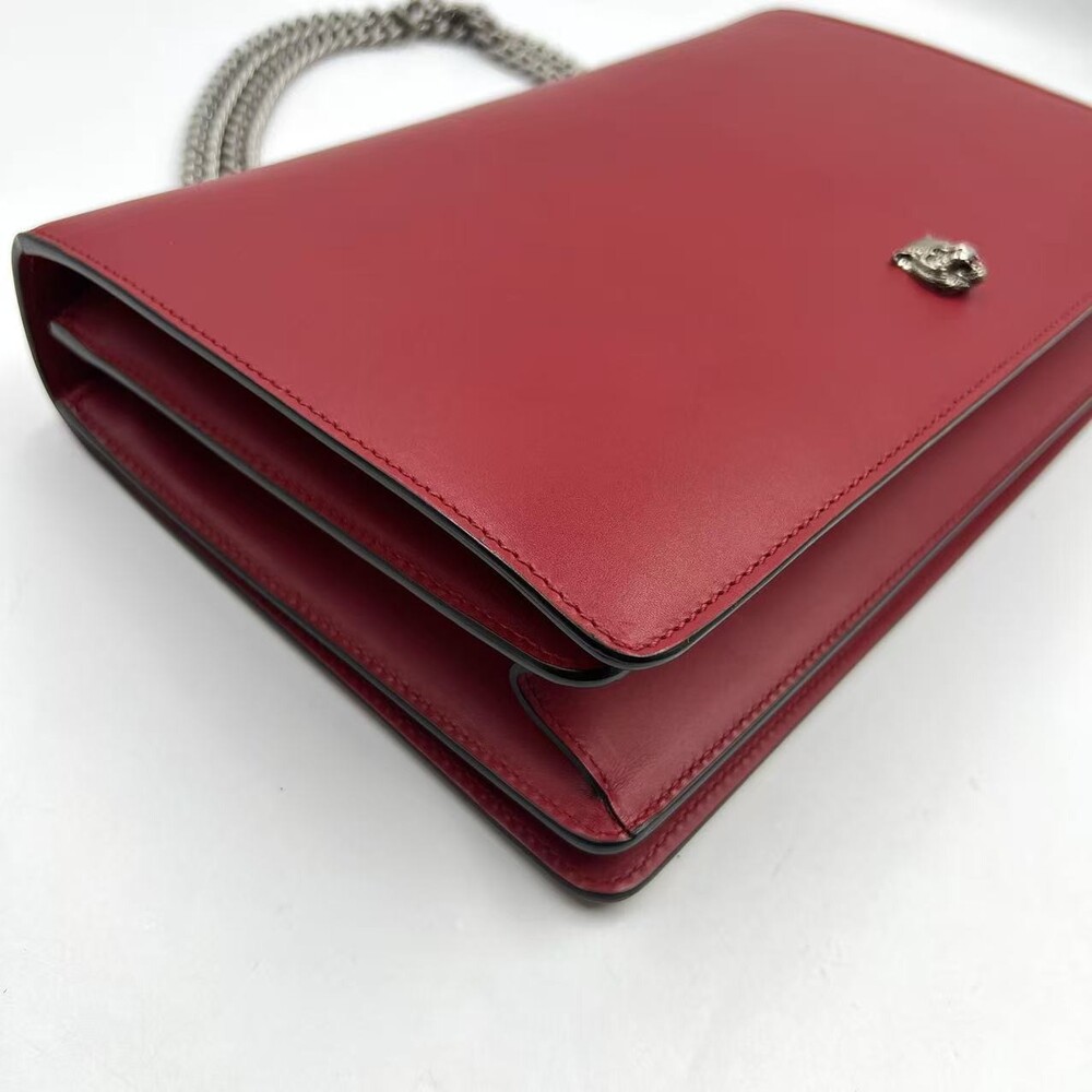 Hj Gucci Red Xl Leather Wallet On Chain #236158G12B - Picture 8 of 11